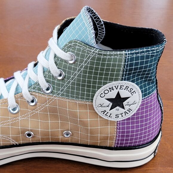 Converse Mens Chuck 70 Hi Quad Ripstop 166317C Dewberry/Iced Coffe/Egret Sze 9.5 - Picture 10 of 13